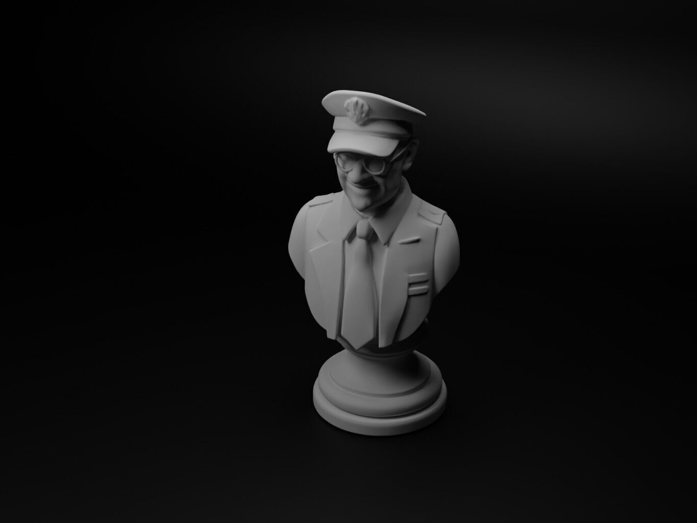 Bus Driver Bust Chess 3D print model_1