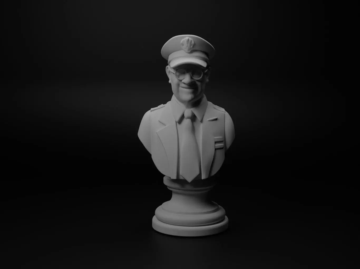 Bus Driver Bust Chess 3D print model_0