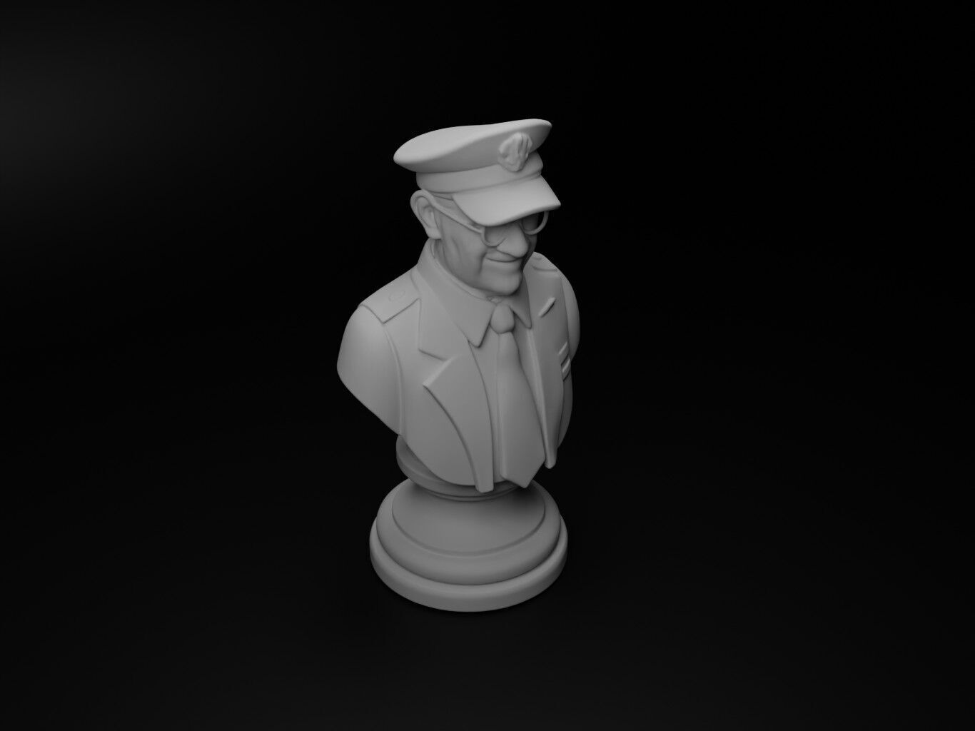 Bus Driver Bust Chess 3D print model_2