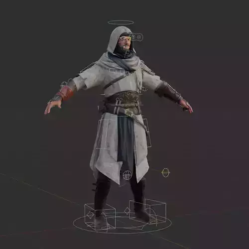 Basim Ibn Ishaq 3D Model Blender FBX OBJ Rigged Low-poly 3D model