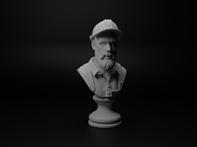 Carpenter Bust Chess 3D print model