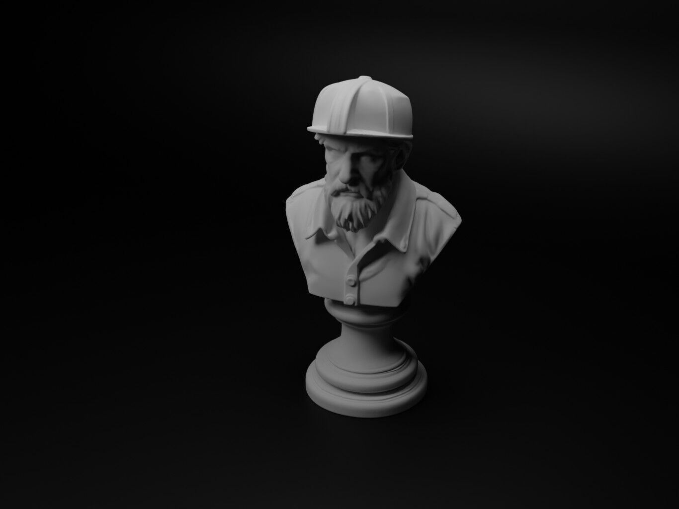 Carpenter Bust Chess 3D print model_1