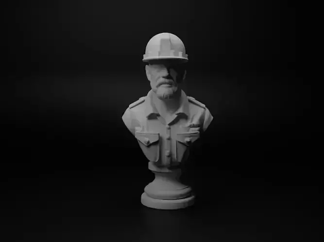 Construction Worker Bust Chess