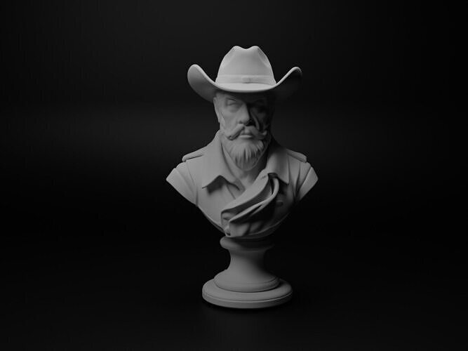 Cowboy Bust Chess 3D print model