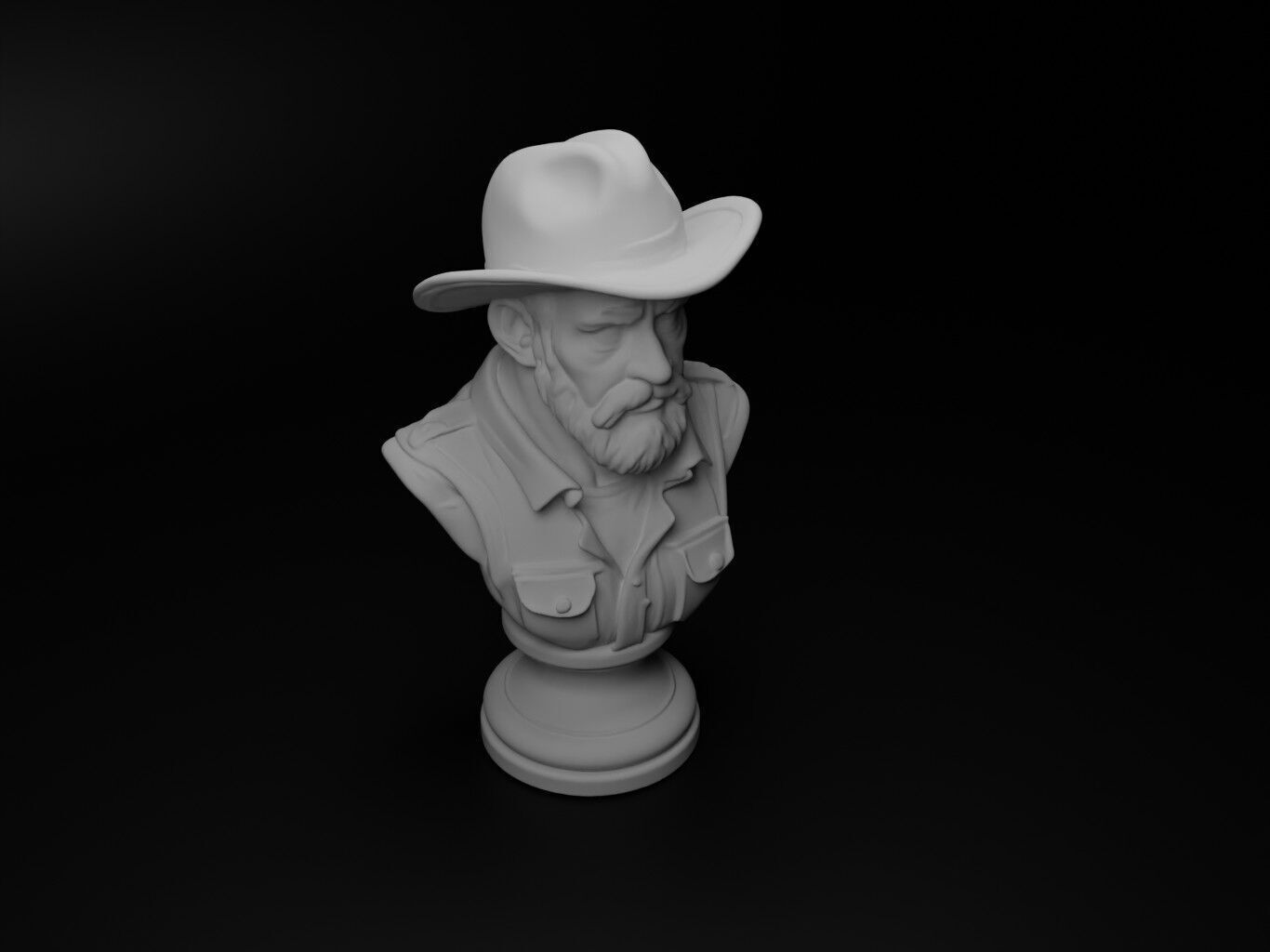 Farmer Bust Chess 3D print model_2