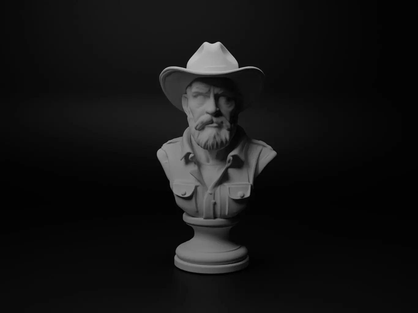 Farmer Bust Chess 3D print model_0
