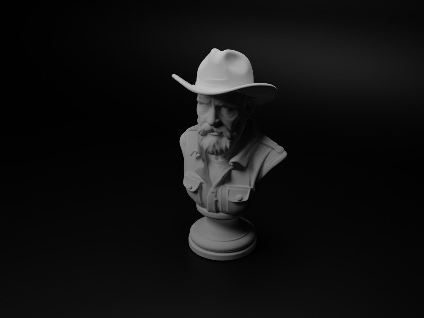 Farmer Bust Chess 3D print model_1