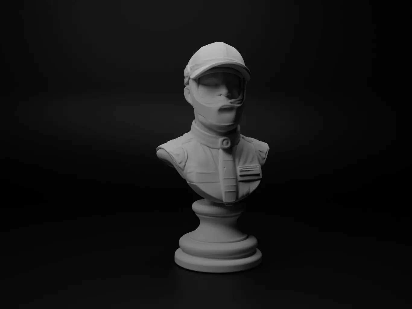 Formula 1 Driver Bust Chess 3D print model_0