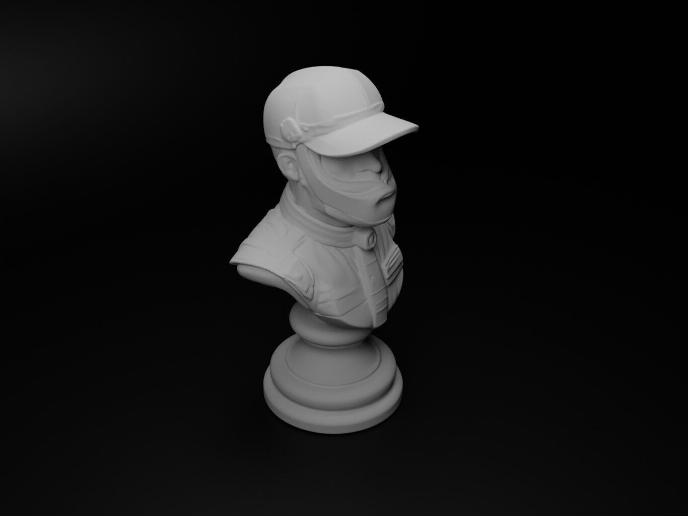 Formula 1 Driver Bust Chess 3D print model_2