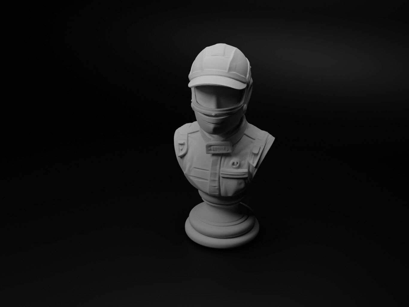 Formula 1 Driver Bust Chess 3D print model_1