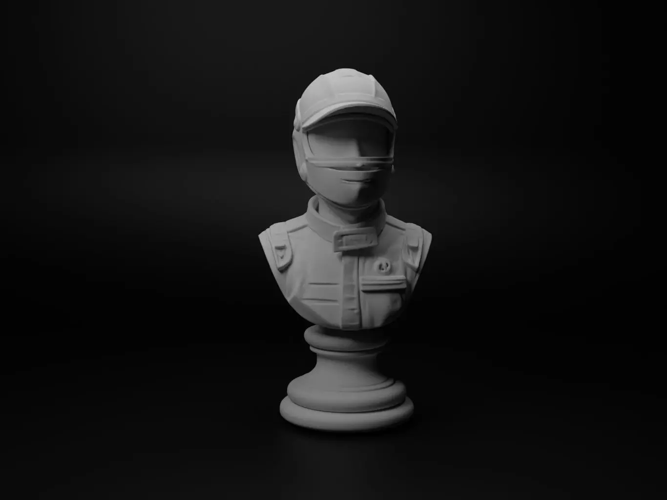 Formula 1 Driver Bust Chess 3D print model_0