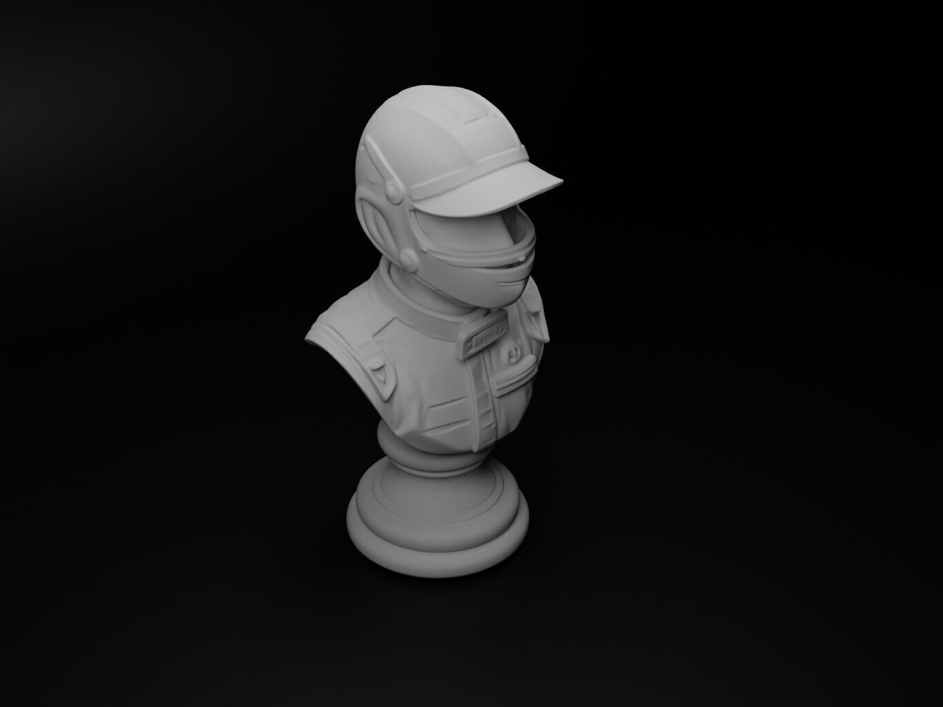 Formula 1 Driver Bust Chess 3D print model_2