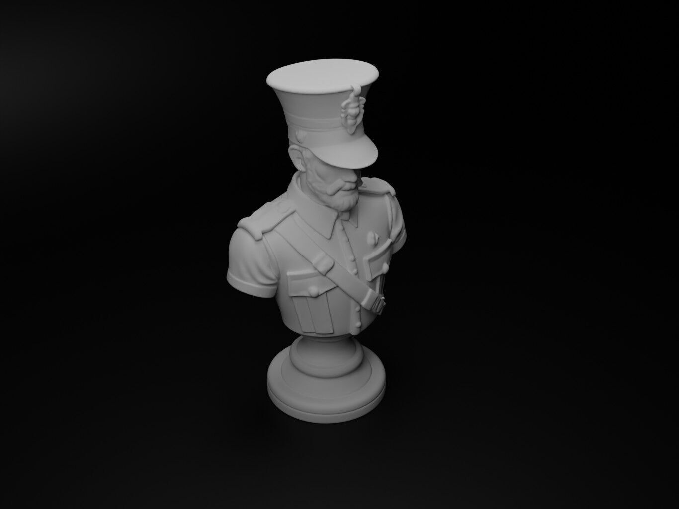 Gendarme Bust Chess 3D print model_2