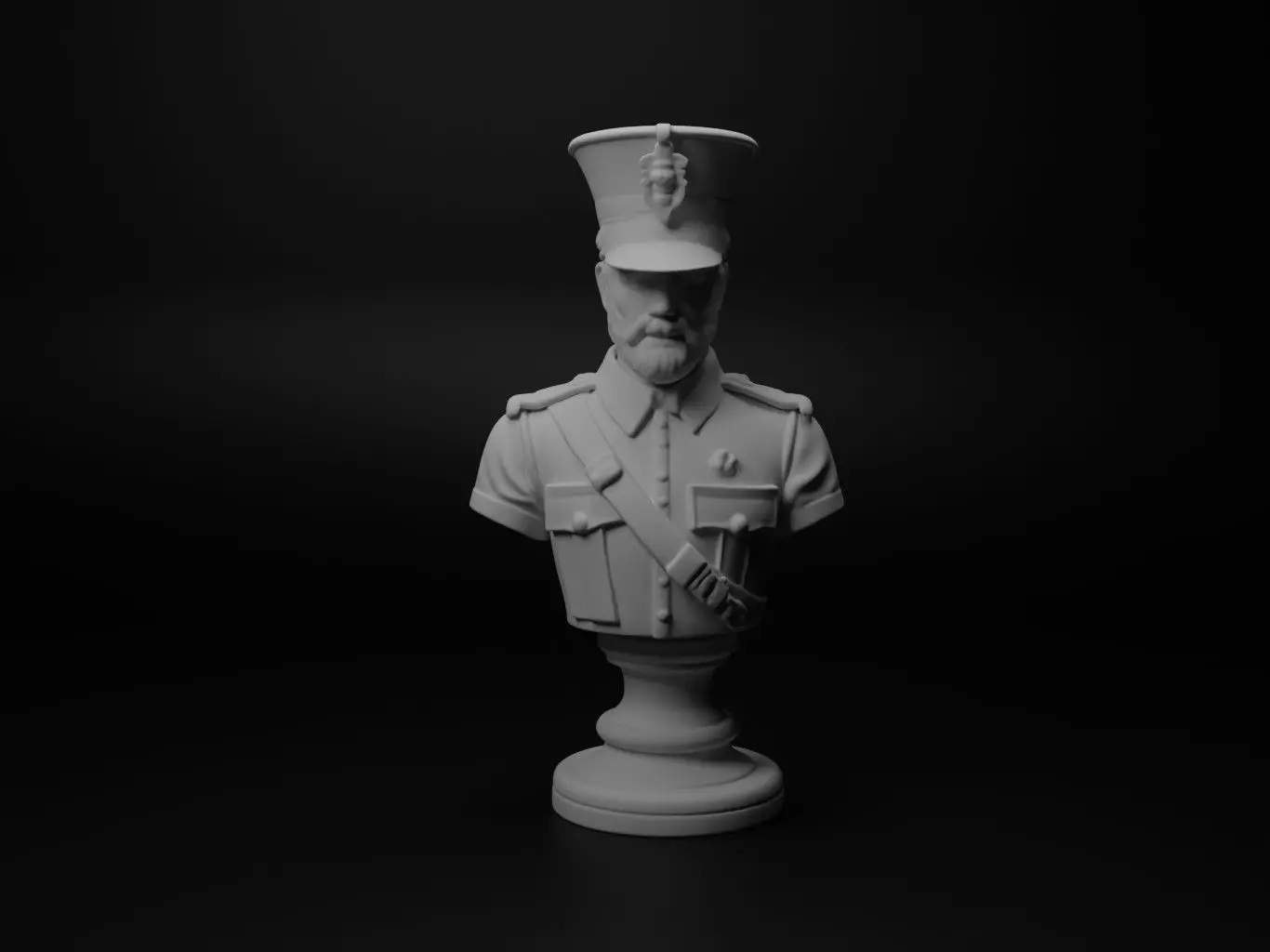 Gendarme Bust Chess 3D print model_0