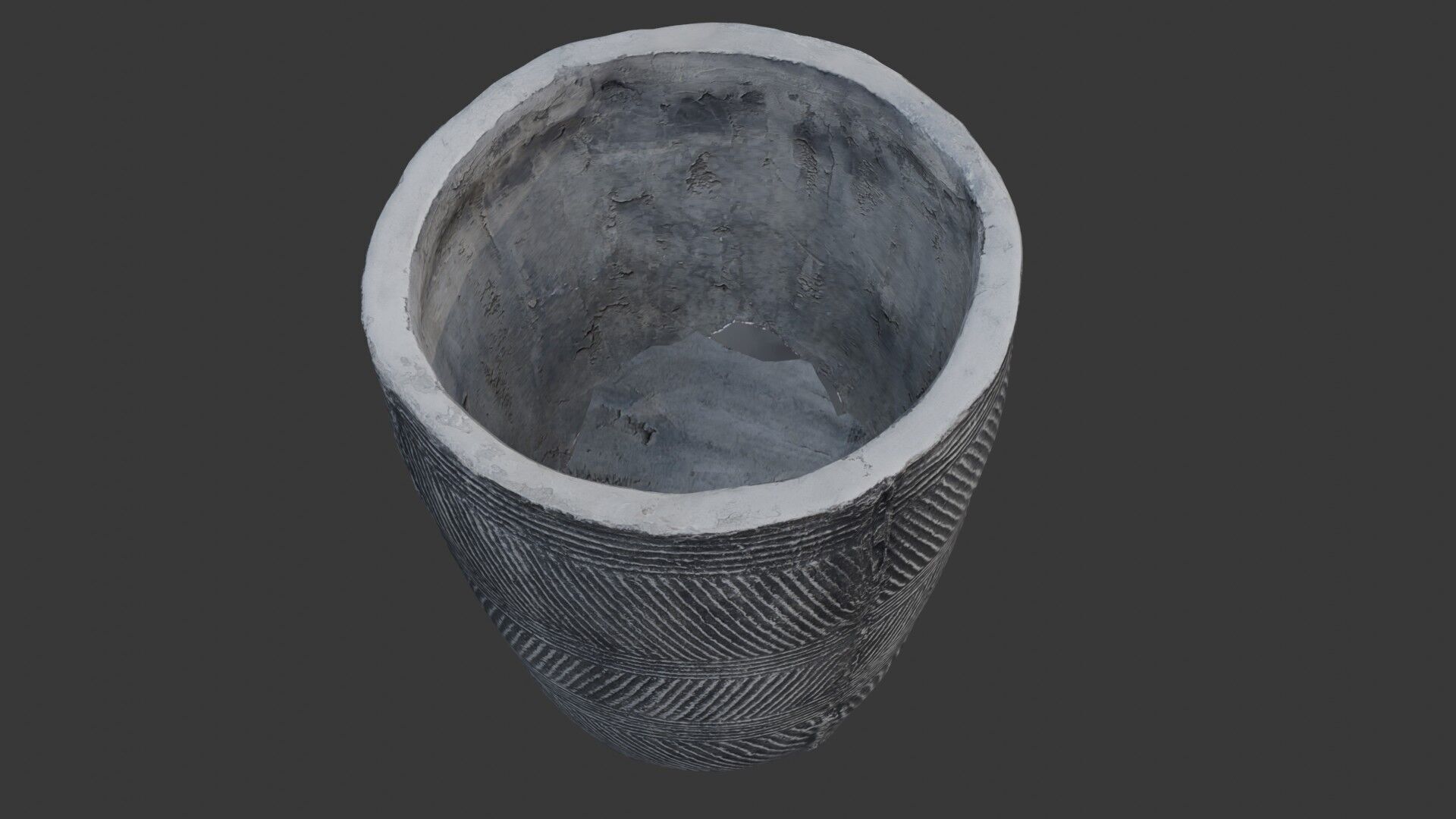 Textured Clay Pot Scan Low-poly 3D model_7