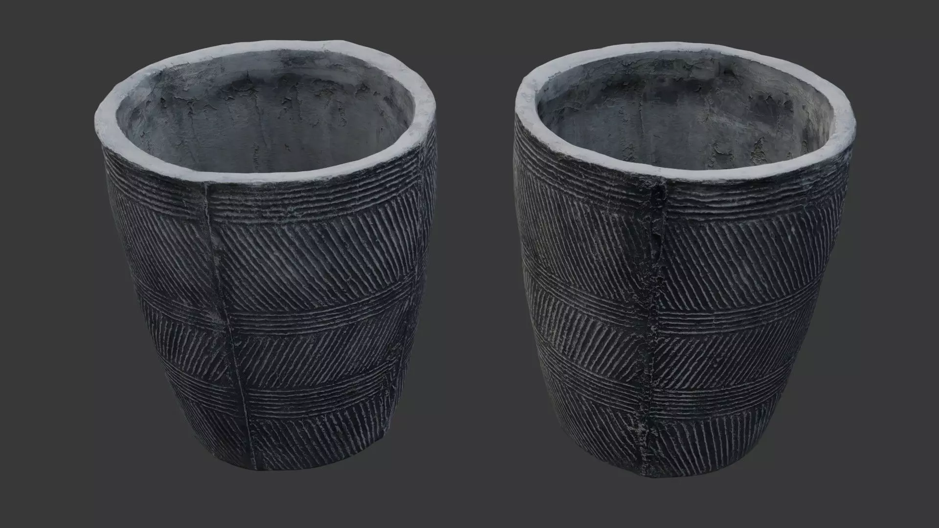 Textured Clay Pot Scan Low-poly 3D model_0