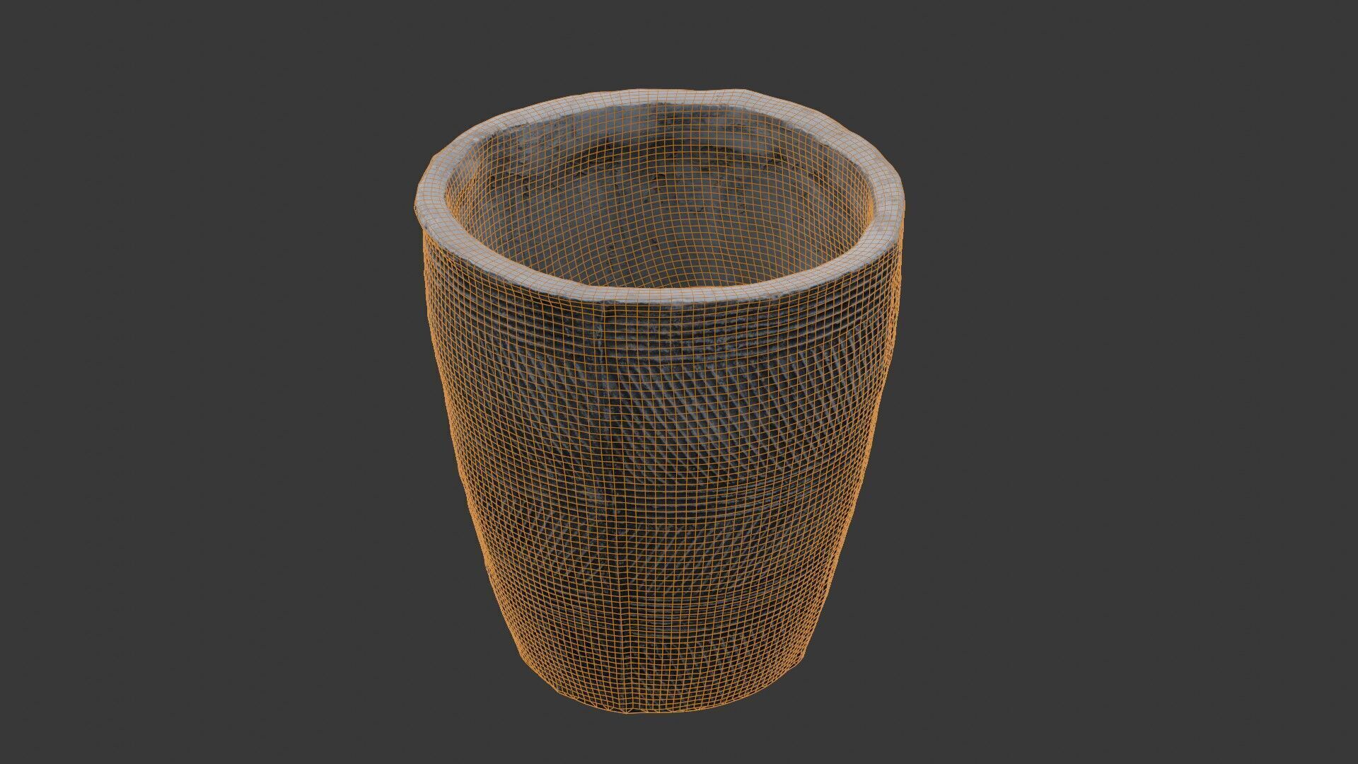 Textured Clay Pot Scan Low-poly 3D model_2