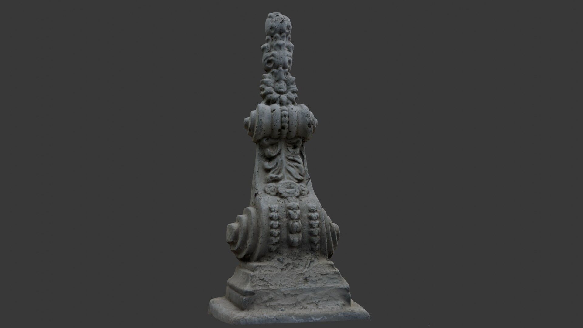 Ornate Architectural Stone Detail Scan Low-poly 3D model_1