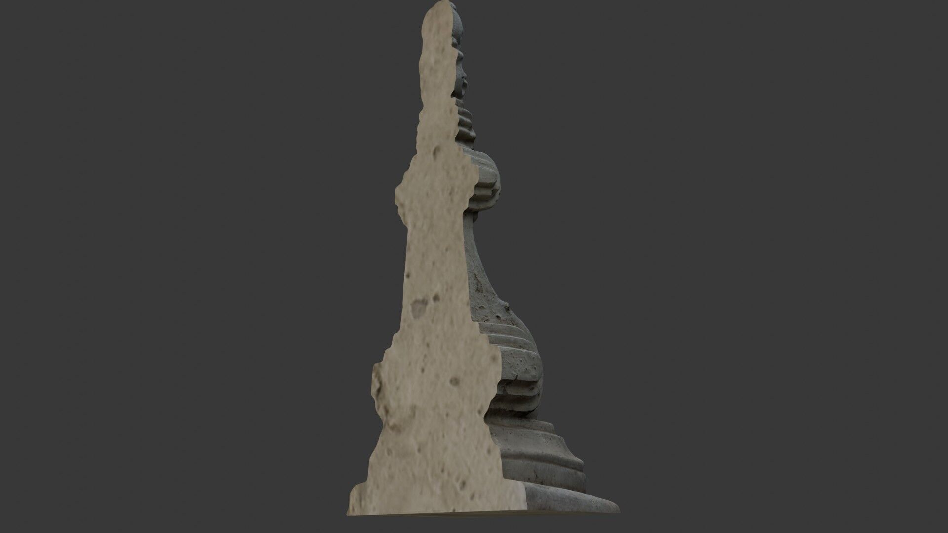 Ornate Architectural Stone Detail Scan Low-poly 3D model_5
