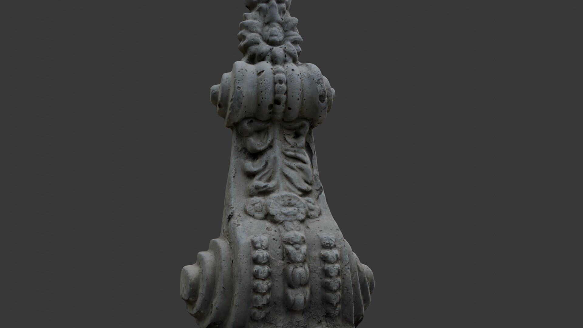 Ornate Architectural Stone Detail Scan Low-poly 3D model_3