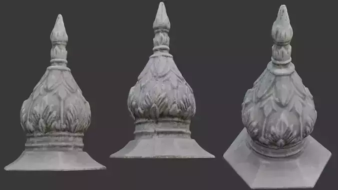 Ornate Stone Finial 3D Scan