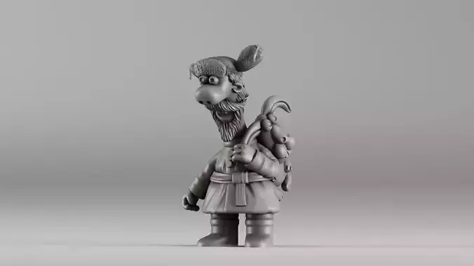 001595 Last Year Snow Was Falling Hunter Character with Hare 3D print model