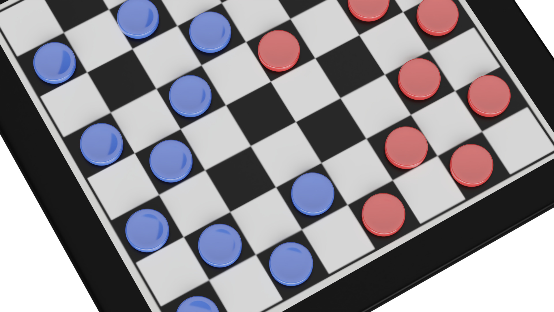 Checker Low-poly 3D model_6