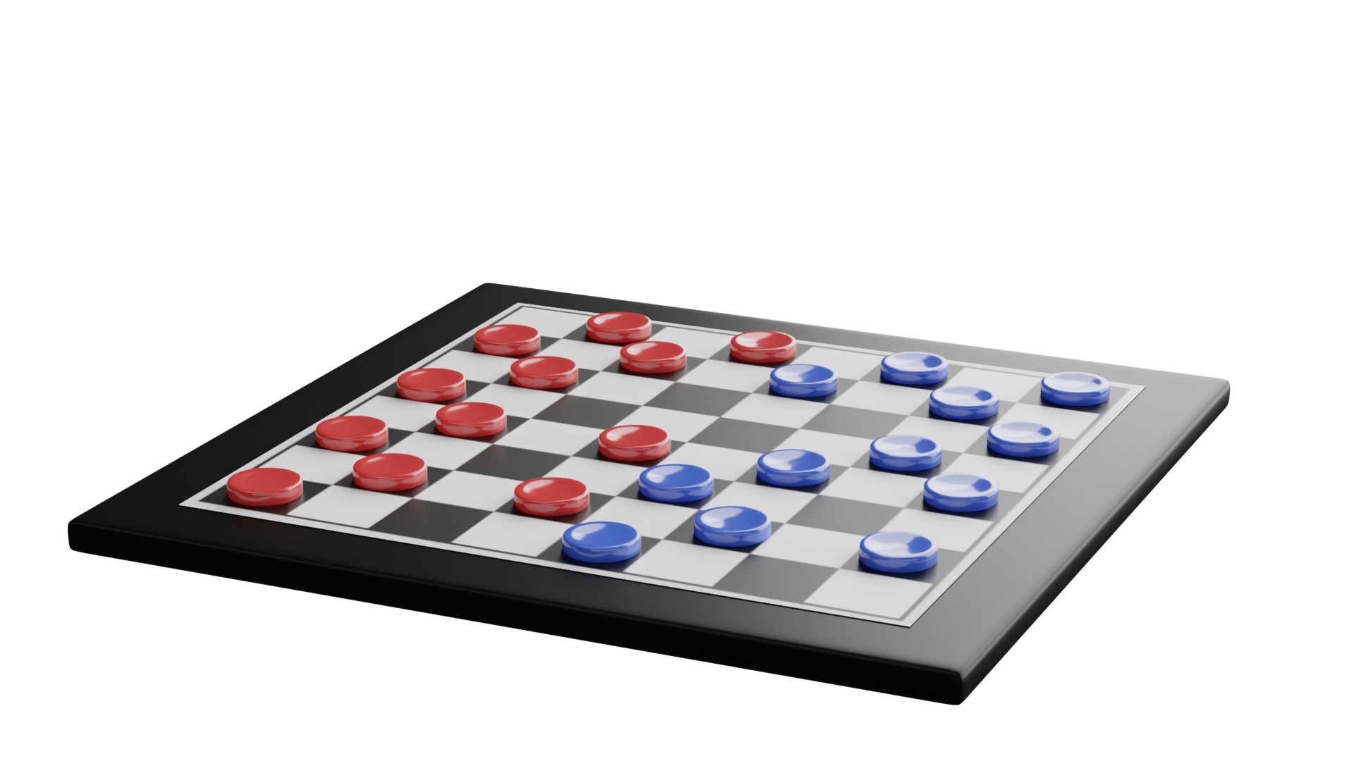 Checker Low-poly 3D model_2