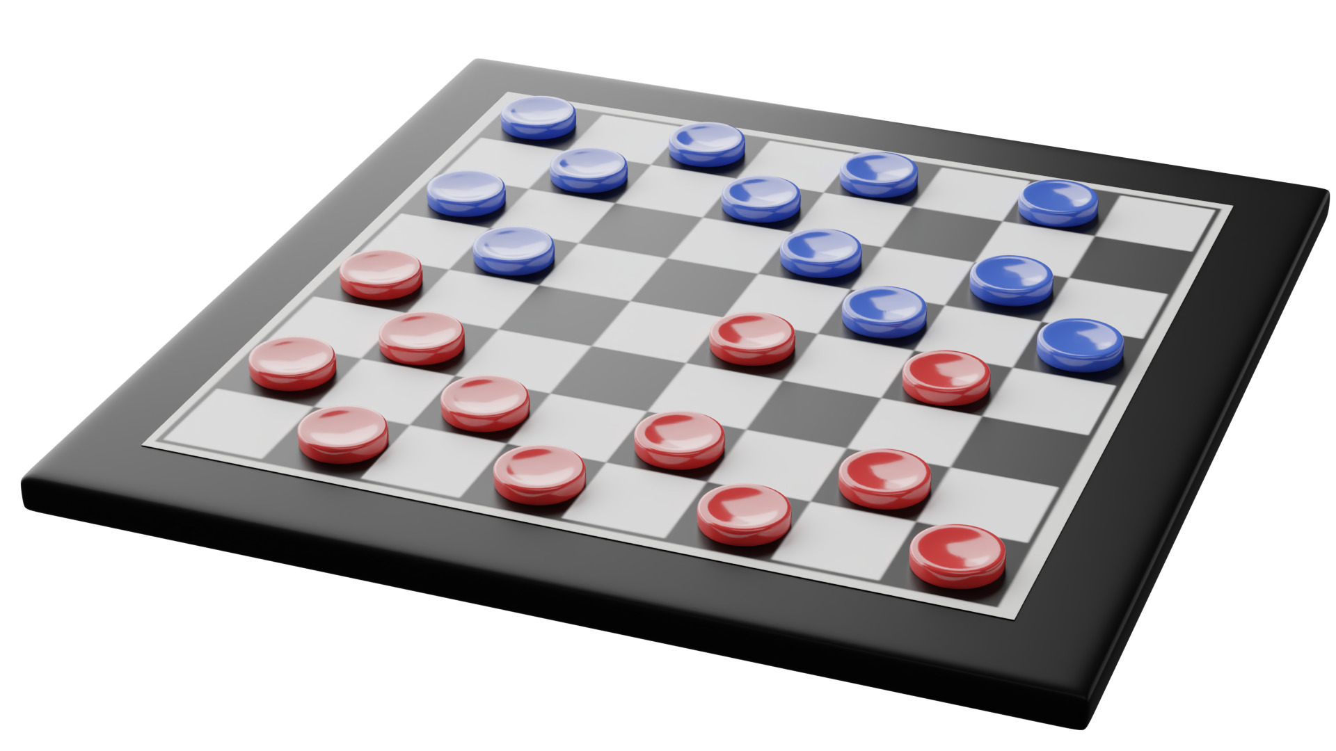 Checker Low-poly 3D model_11