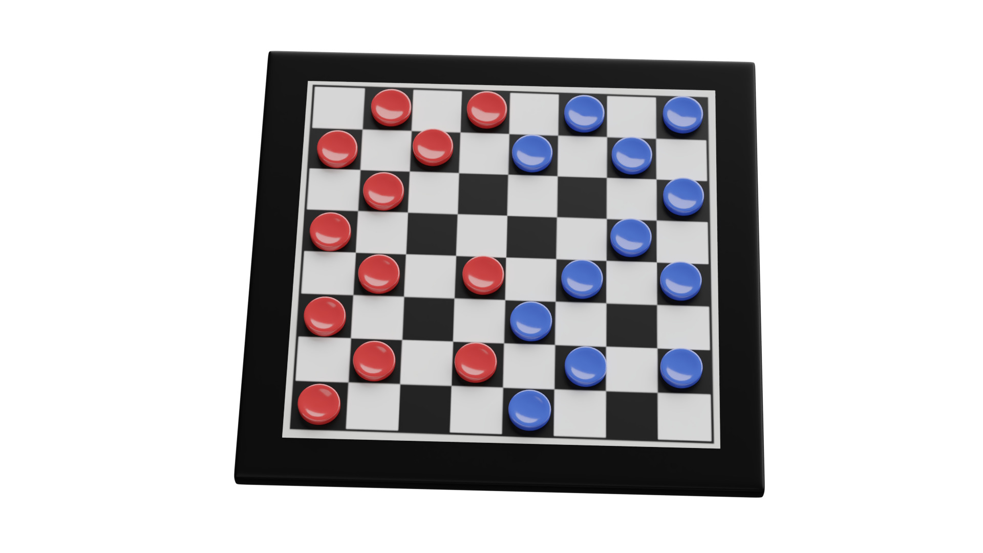 Checker Low-poly 3D model_3