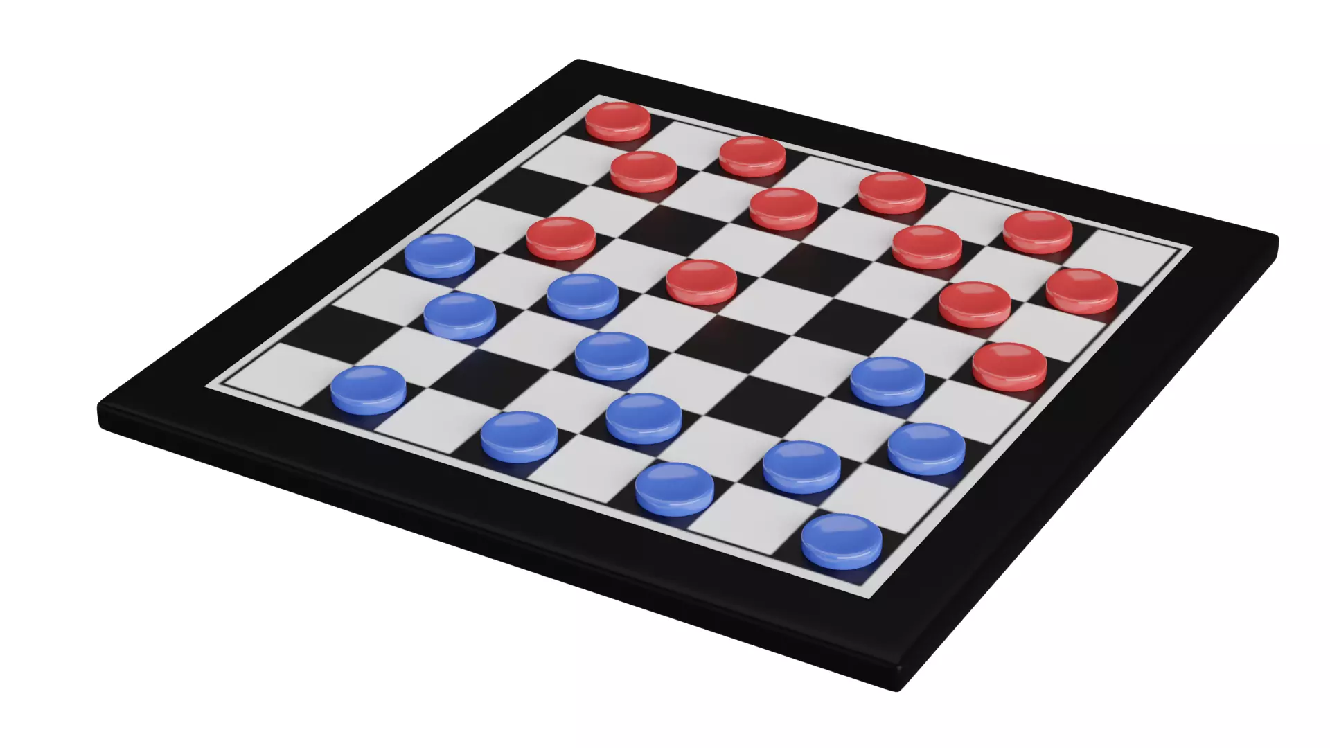 Checker Low-poly 3D model_0