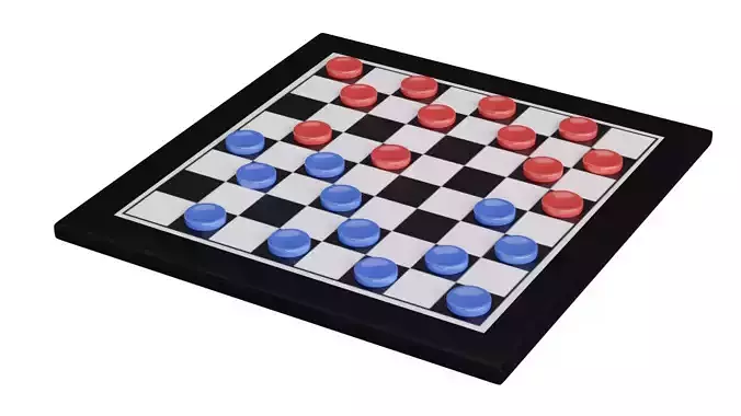 Checker Low-poly 3D model