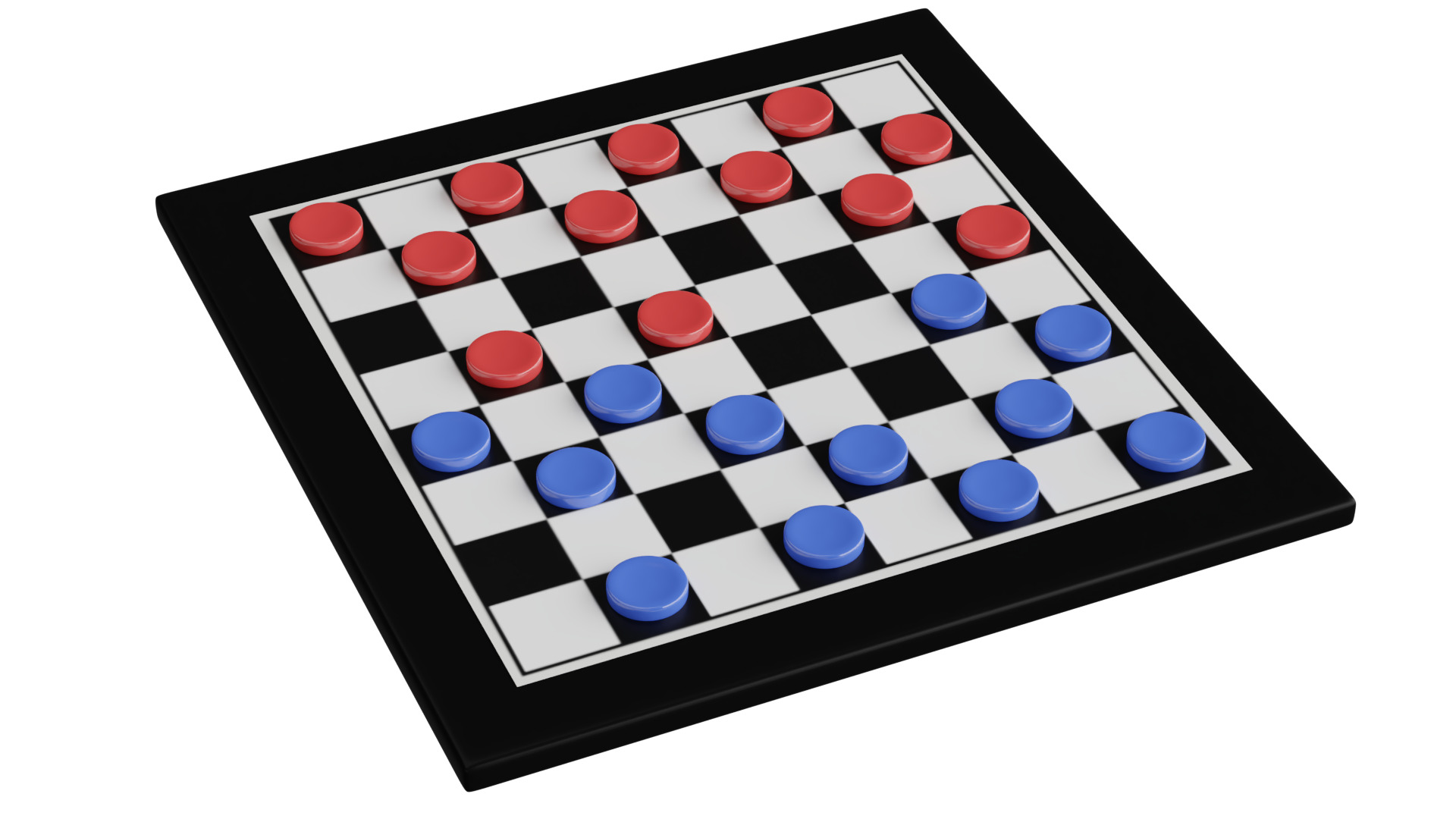 Checker Low-poly 3D model_1