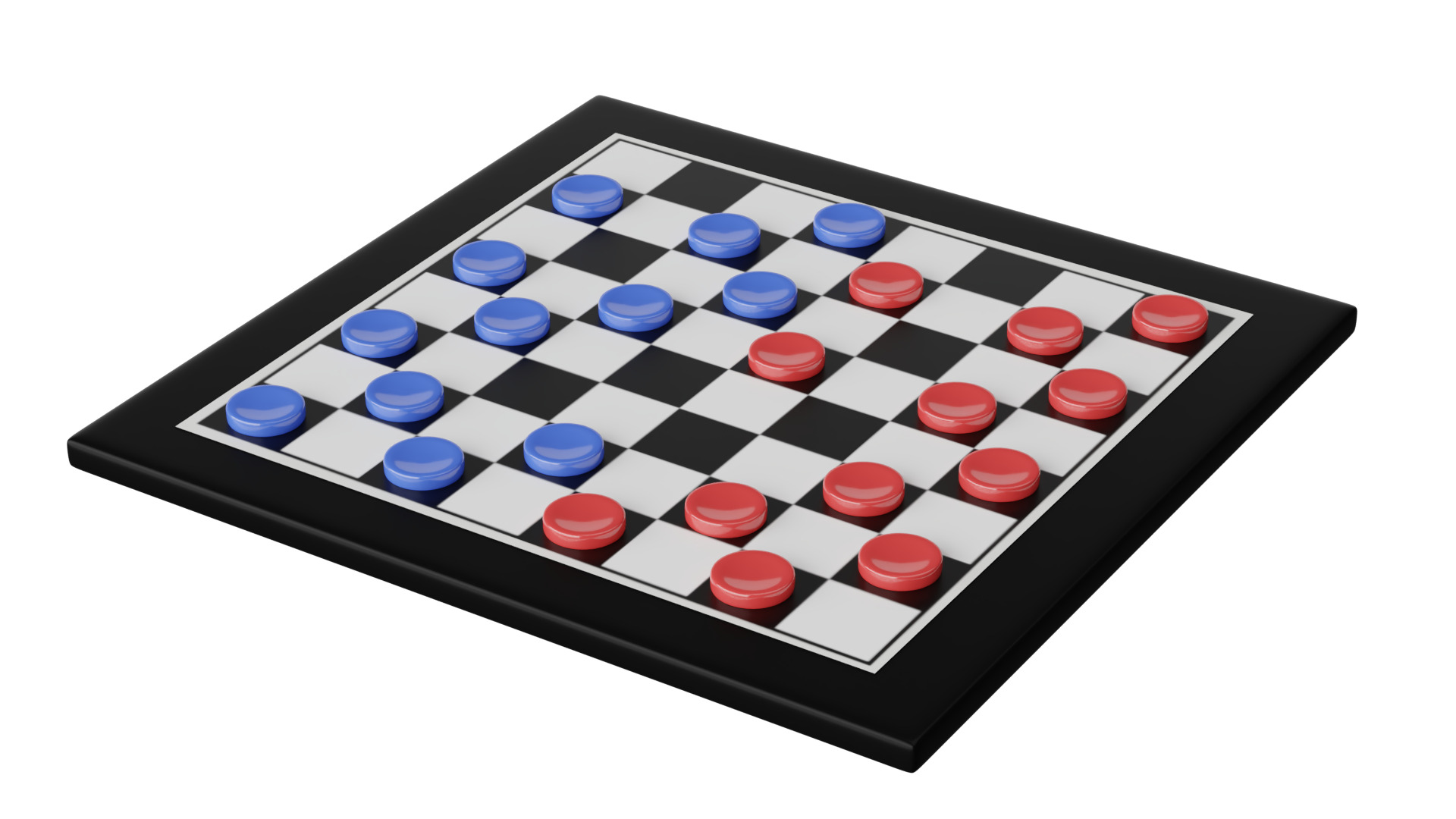 Checker Low-poly 3D model_9