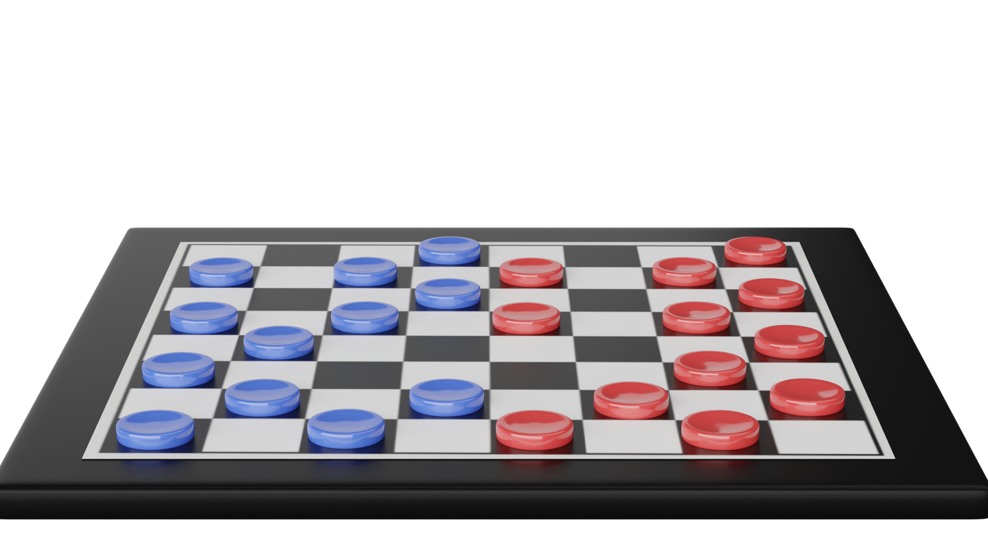 Checker Low-poly 3D model_7