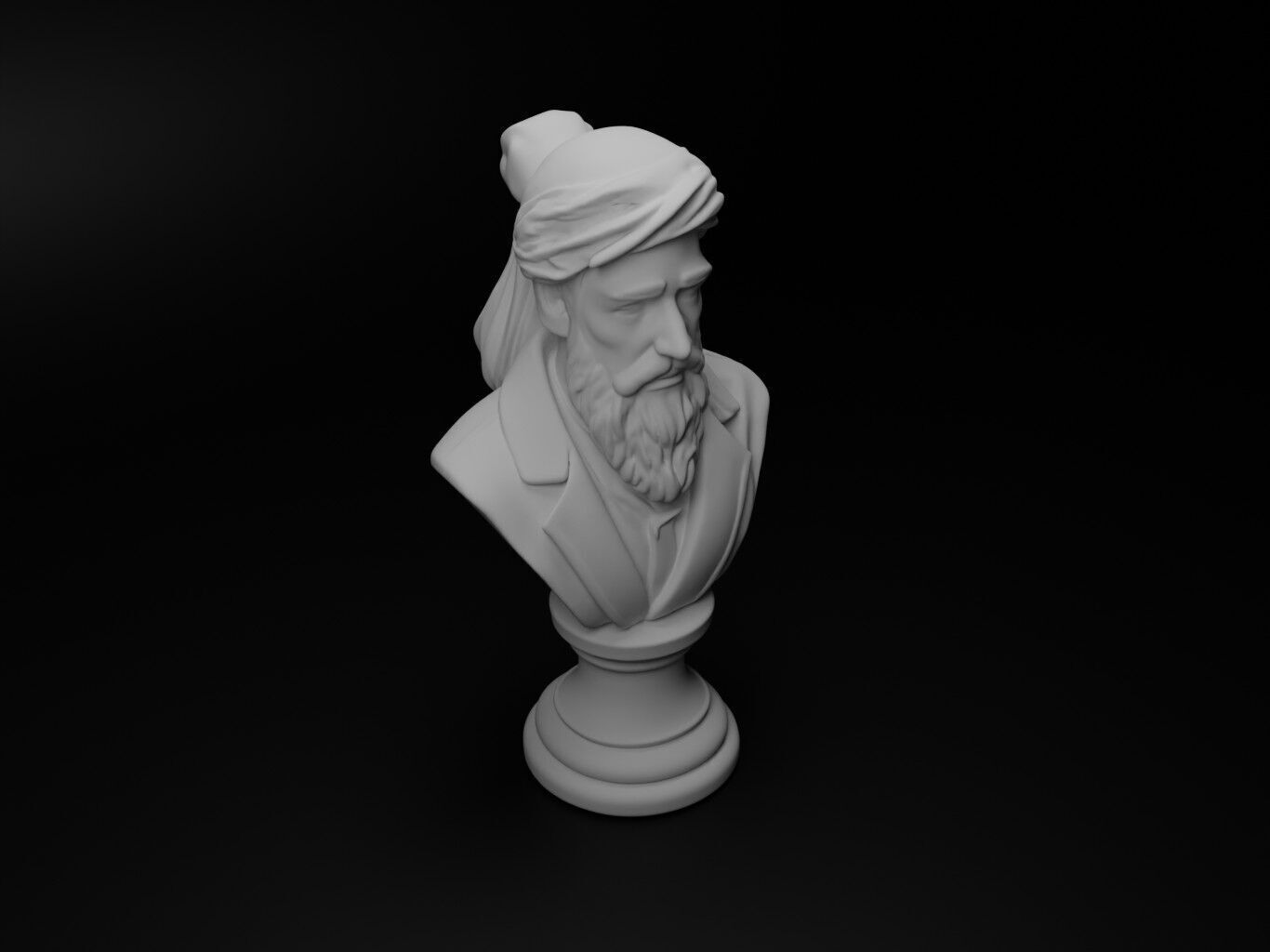 Imam Bust Chess 3D print model_2