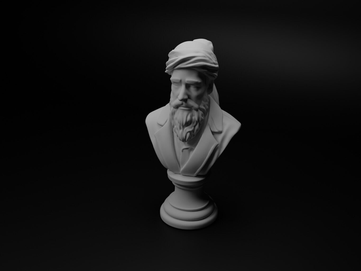 Imam Bust Chess 3D print model_1