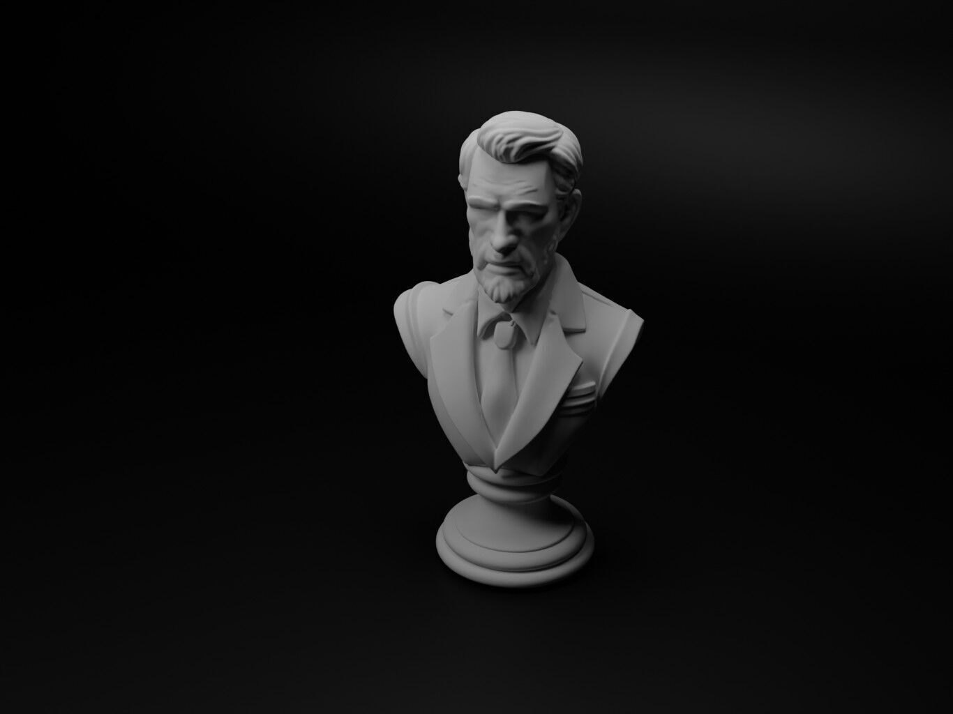 Journalist Bust Chess 3D print model_1