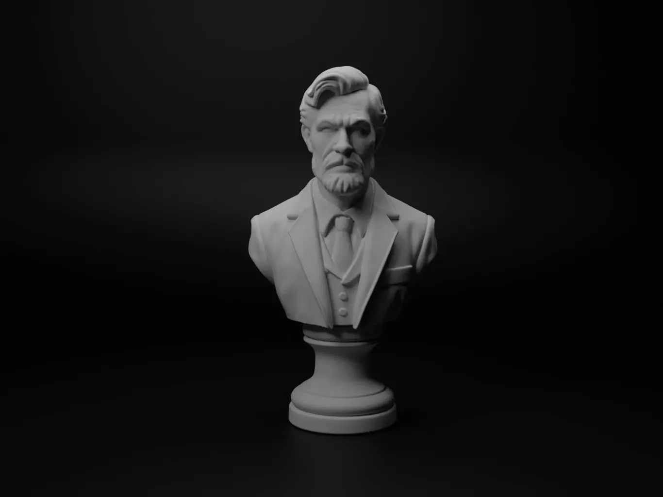 Journalist Bust Chess 3D print model_0