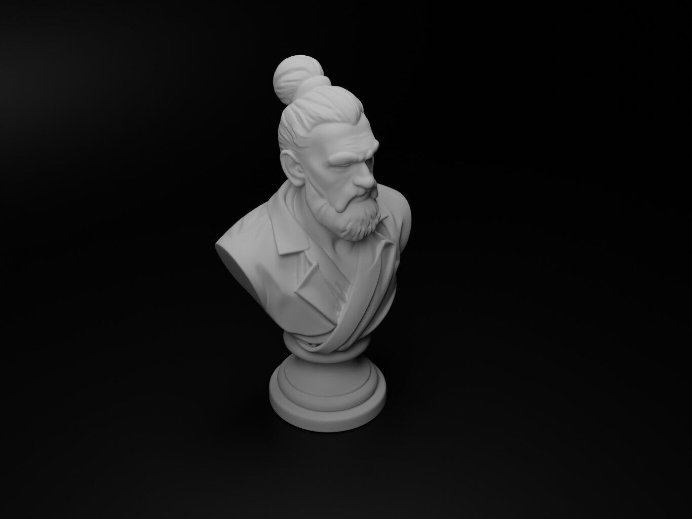 Martial Arts Master Bust Chess 3D print model_2