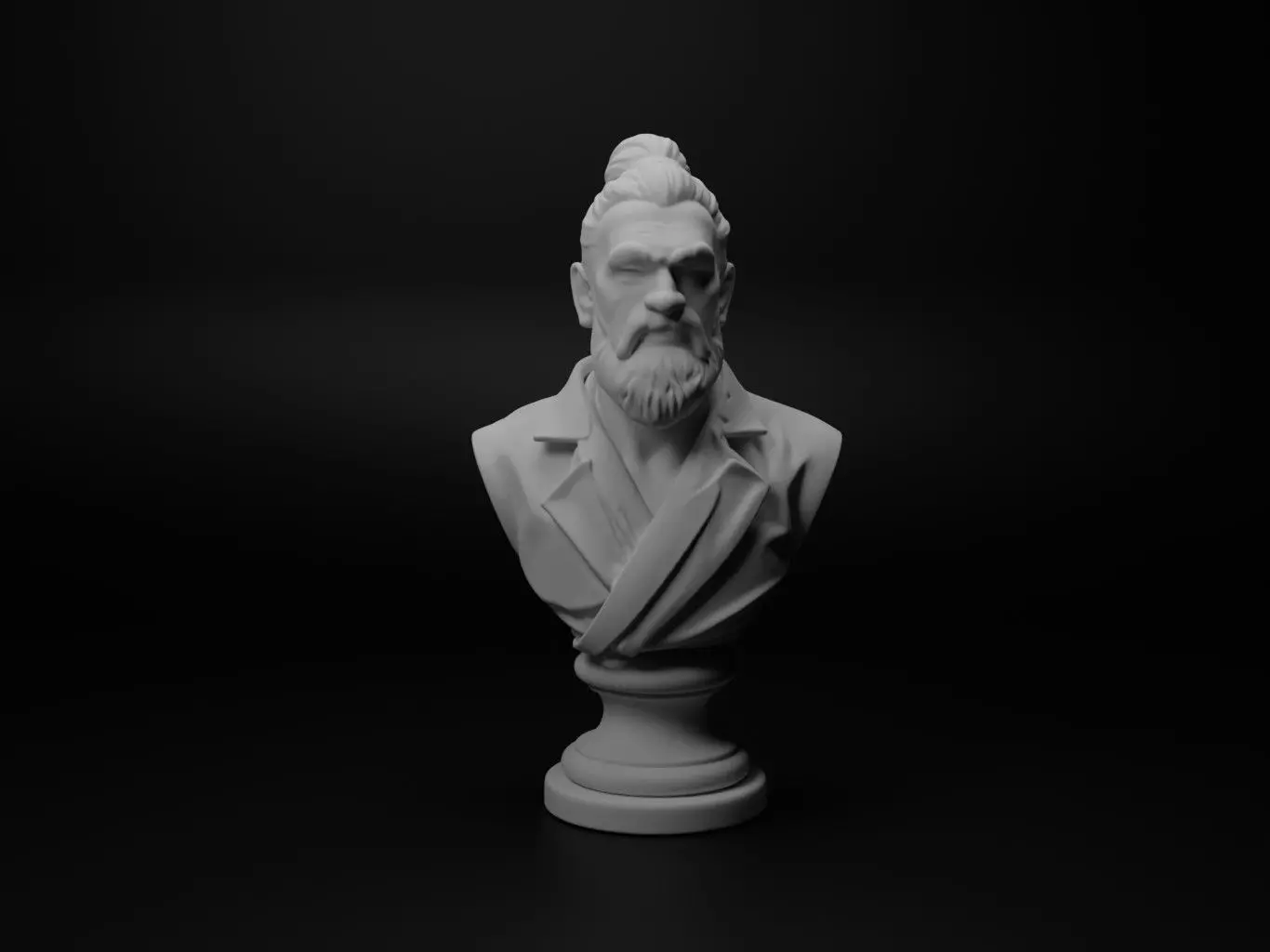 Martial Arts Master Bust Chess 3D print model_0