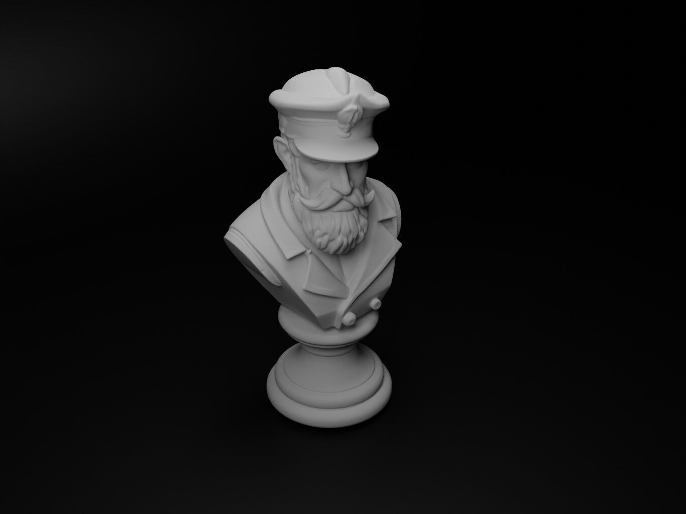 Miner Bust Chess 3D print model_2