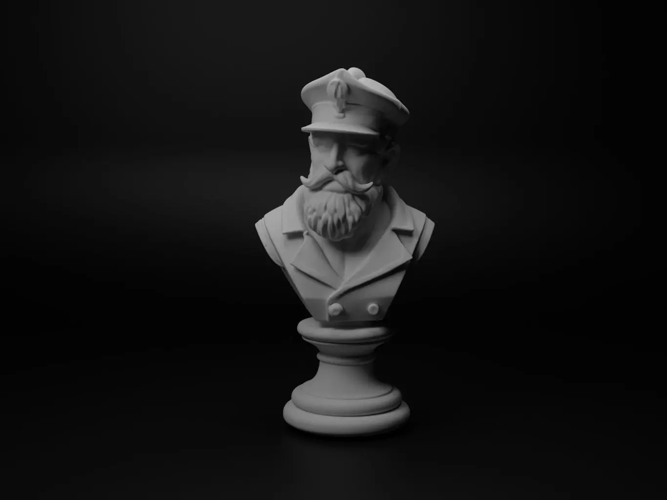 Miner Bust Chess 3D print model_0