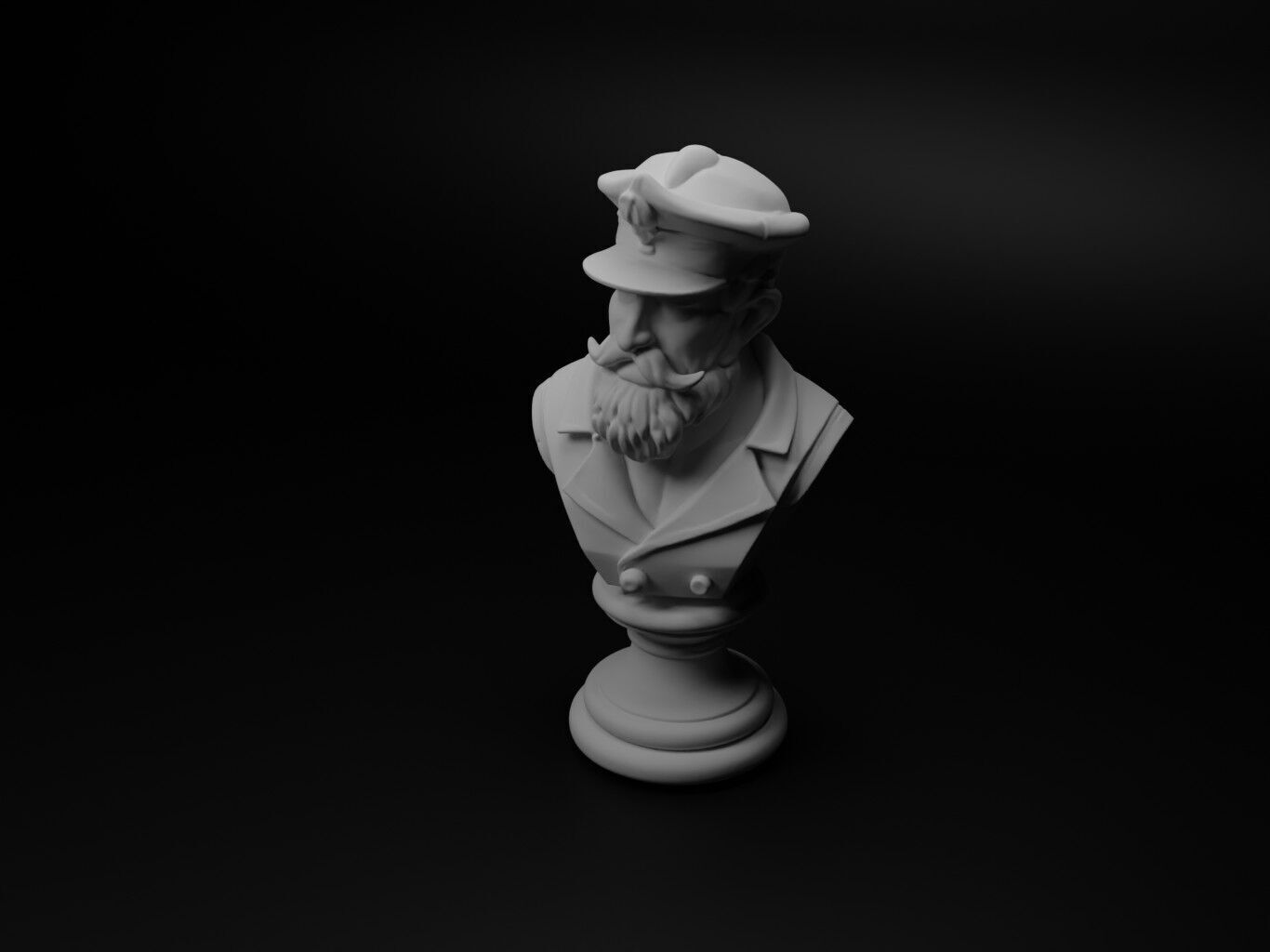 Miner Bust Chess 3D print model_1