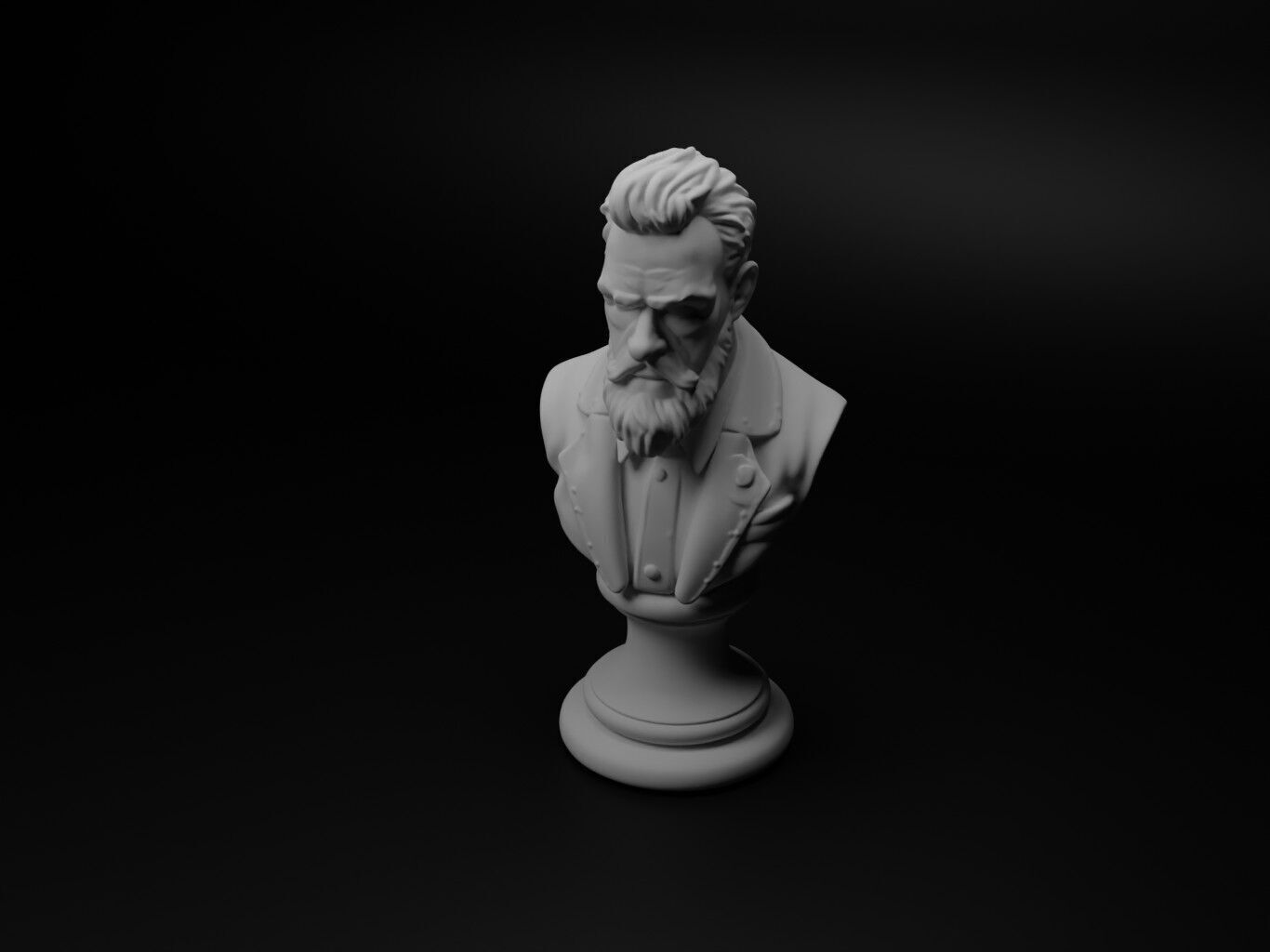 Miner Bust Chess 3D print model_1