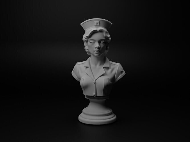 Nurse Bust Chess 3D print model