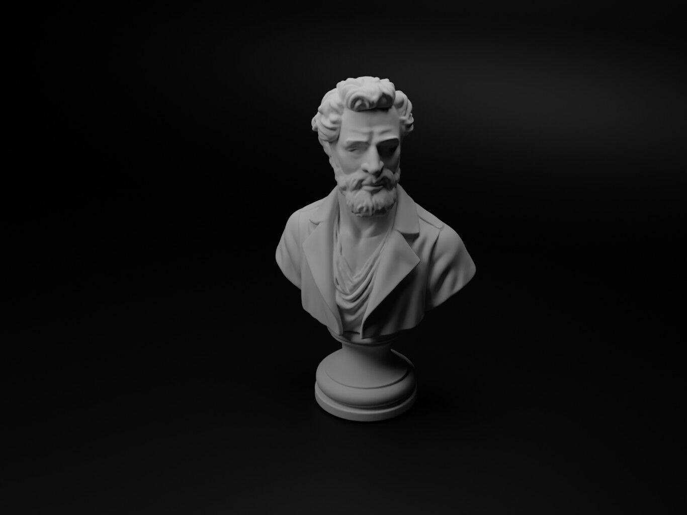 Opera Singer Bust Chess 3D print model_1