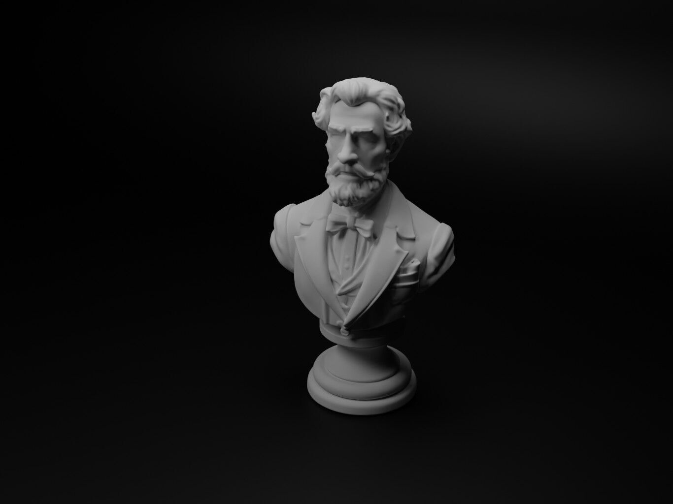 Opera Singer Bust Chess 3D print model_1