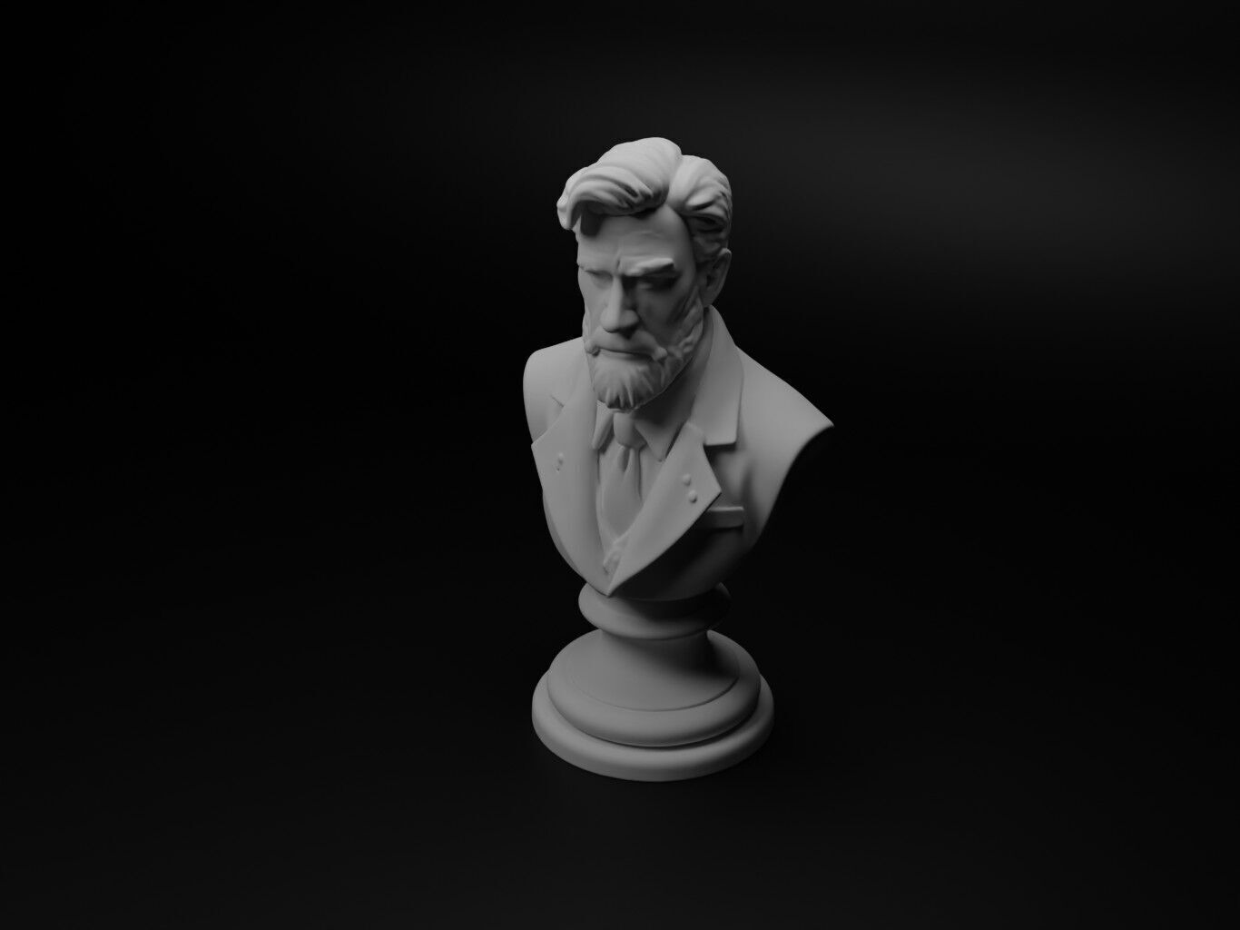Photographer Bust Chess 3D print model_1