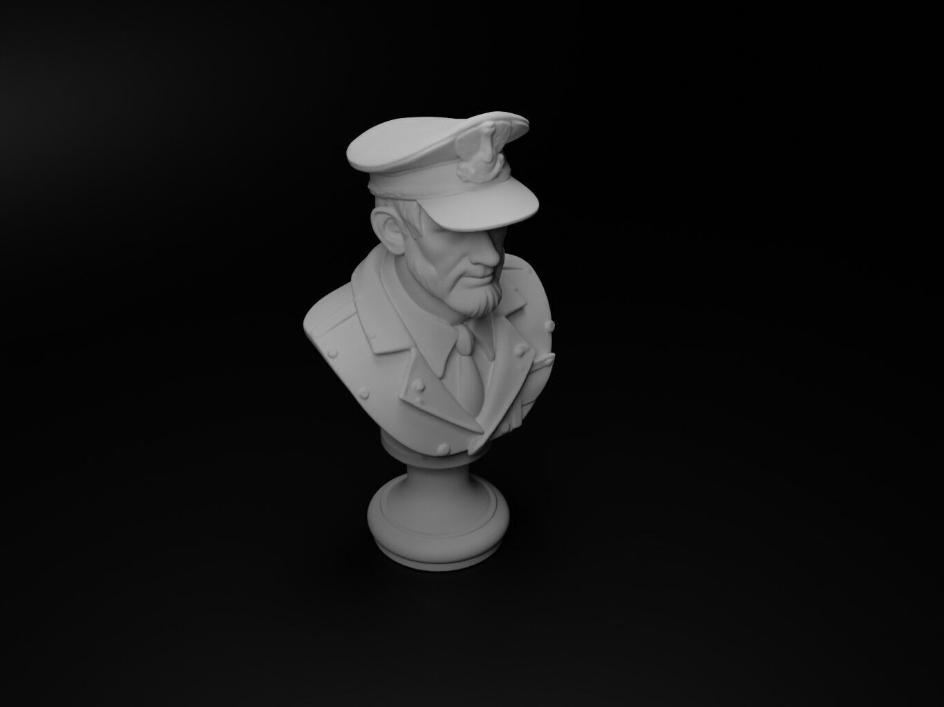 Pilot Bust Chess 3D print model_2